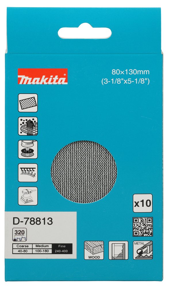 Lija Malla 80 X 130 A-320 10U Makita D-78813 80X130 Mm abrasivo pulido - Imagen 4
