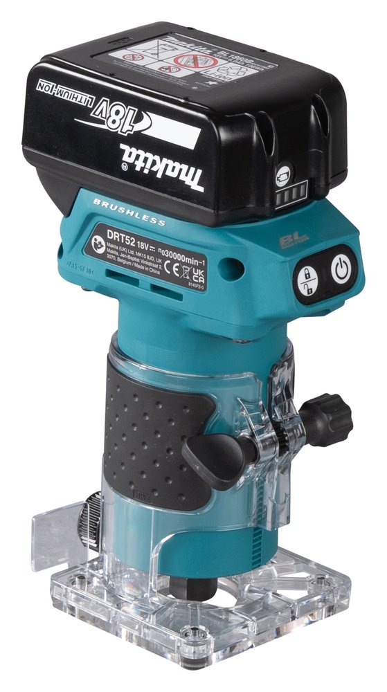 Fresadora Lxt® Makita DRT52Z 6 Mm 30000 M Blanca trabajo madera 18 V - Imagen 6