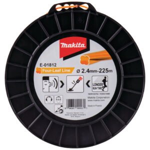 Hilo de Cuatro Hojas de Nylon de 2,4 Mm X 225 M Makita E-01812 Naranja gasolina jardín