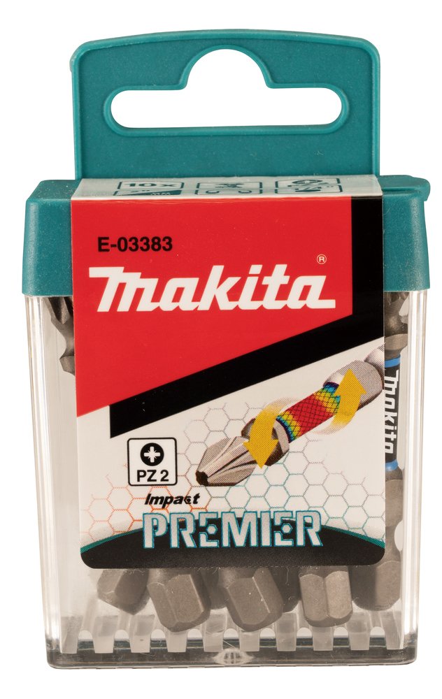 Puntas de Atornillar con Torsión Impact Premier, PZ2, 10U Makita E-03383 50 Mm 50X25 perforación fijación - Imagen 2