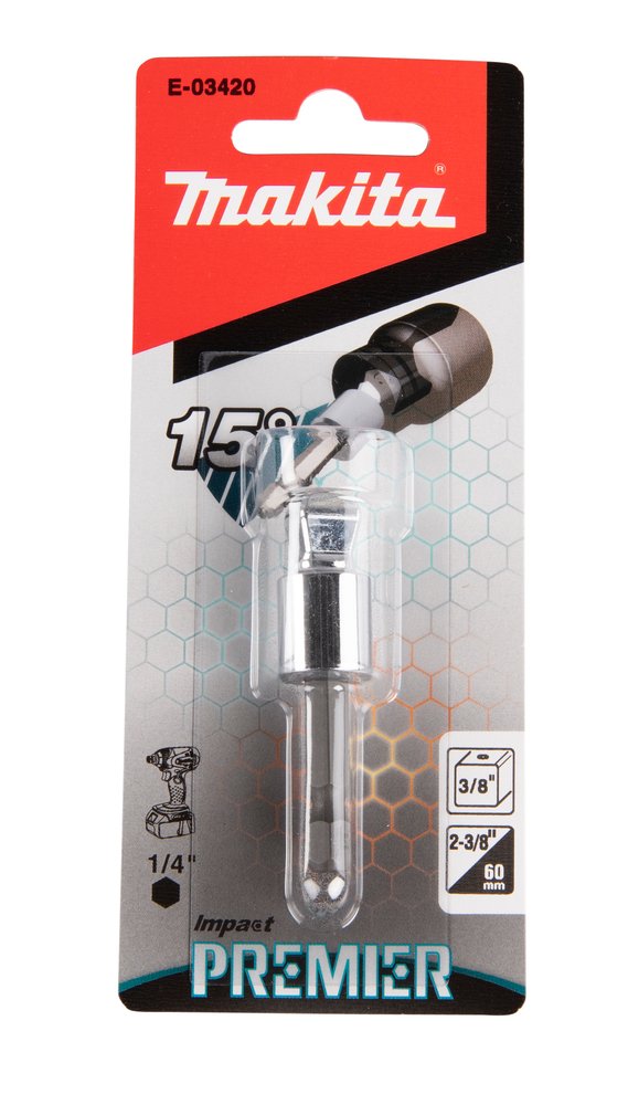 Tilt Socket Adaptador Impact Premier, 50 Mm, 3/8" – 1/4" Makita E-03420 145X60X20 perforación fijación - Imagen 4