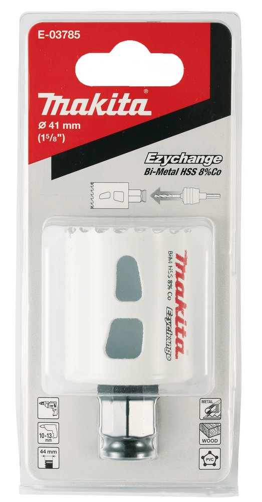 Broca de Corona Bim 41 Mm, Ezychange Makita E-03785 Inox perforación fijación acero inoxidable · aluminio - Imagen 3