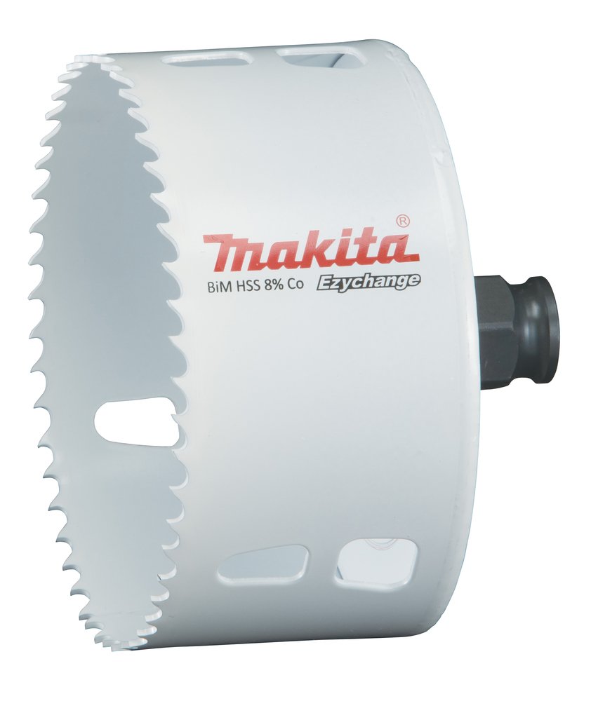 Broca de Corona Bim 95 Mm, Ezychange Makita E-03981 Inox perforación fijación acero inoxidable · aluminio
