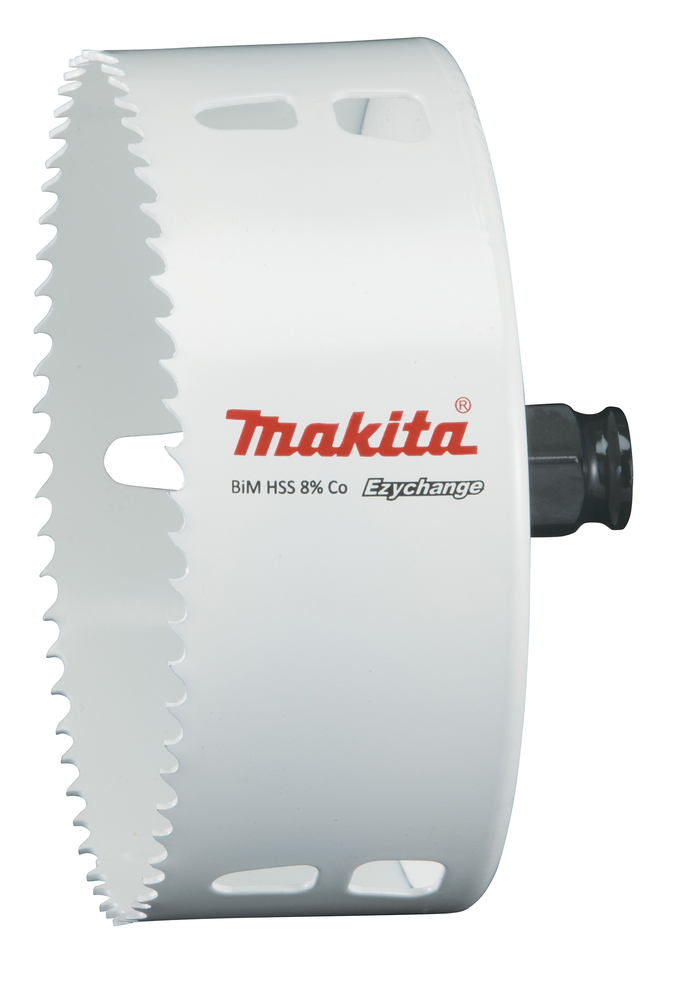 Broca de Corona Bim 121 Mm, Ezychange Makita E-04036 Inox perforación fijación acero inoxidable · aluminio