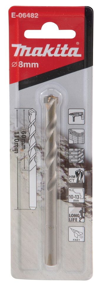 Broca T C T con Inserción Recta 8 X 110 Mm Makita E-06482 8X110 Mm perforación fijación