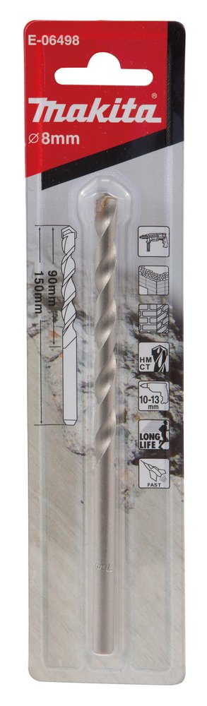 Broca T C T con Inserción Recta 8 X 150 Mm Makita E-06498 8X150 Mm perforación fijación