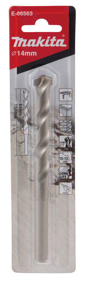 Broca T C T con Inserción Recta 14 X 150 Mm Makita E-06563 14X150 Mm perforación fijación - Imagen 2