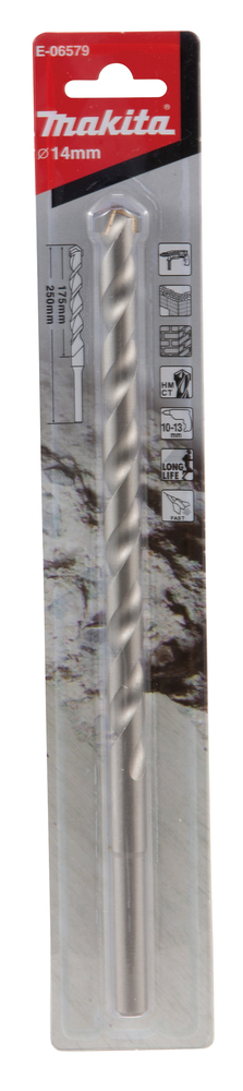 Broca T C T con Inserción Recta 14 X 250 Mm Makita E-06579 14X250 Mm perforación fijación - Imagen 2