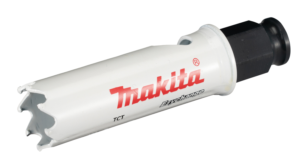 Broca de Corona T C T 22 Mm, Ezychange Makita E-06650 Inox perforación fijación acero inoxidable · aluminio