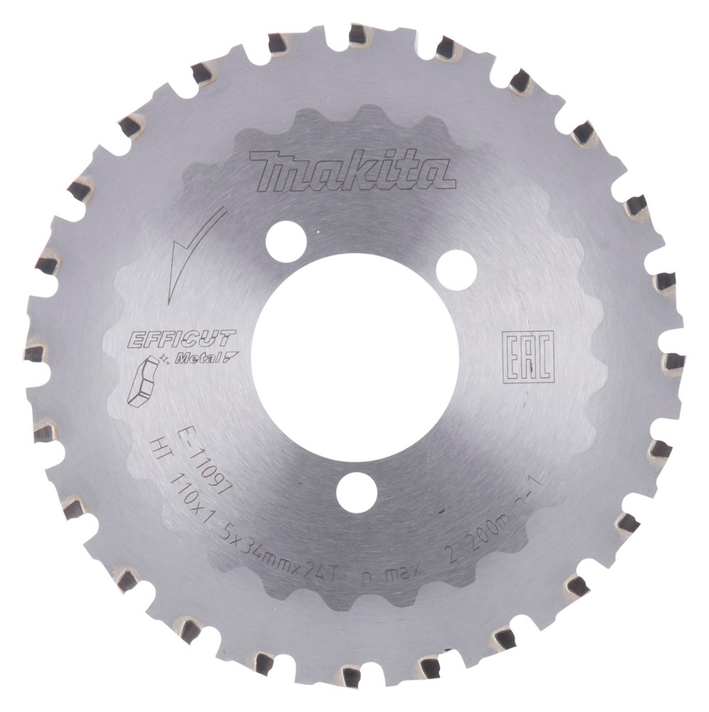 Disco Sierra Circular , Efficut T C T, 110 X 34 Mm, 24T Makita E-11097 110X34 Mm trabajo metal