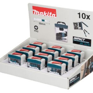 Punta Impact Black, PH2, 50 Mm, 10 Pc X 12 Sets Makita E-12407-12 perforación fijación