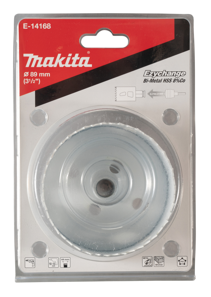 Broca de Corona Bim 89 Mm, Ezychange Makita E-14168 Inox perforación fijación acero inoxidable · aluminio - Imagen 2