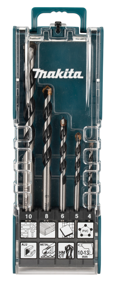 Broca Omnibohrer, 5 Piezas, Vástago Cilíndrico Makita E-14255 0 Mm 150 Mm perforación fijación aluminio