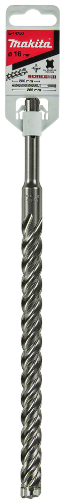 Broca , T C T, para Sds-plus, Nemesis 2, 16 X 265 Mm Makita E-14750 16X265 Mm Mate perforación fijación - Imagen 3