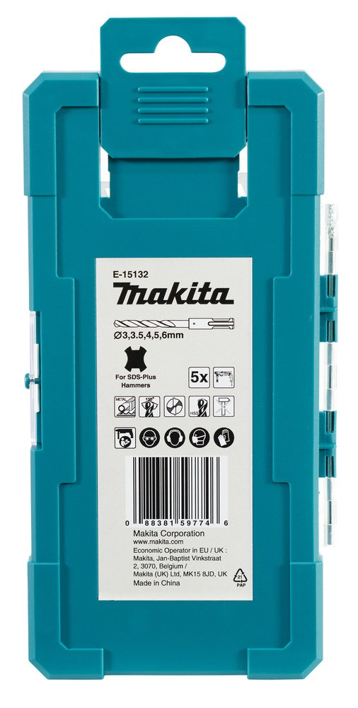 Estuche de Brocas de Metal, Hss-tin, Sds-plus Makita E-15132 0 Mm 129 Mm perforación fijación - Imagen 3