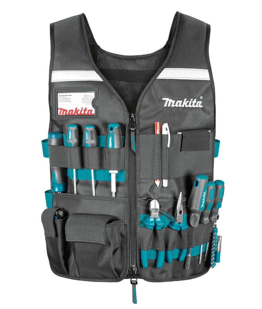 Chaleco de Trabajo - Bolsillos Ajustables Makita E-15609 510X640 bolsa soport - Imagen 2