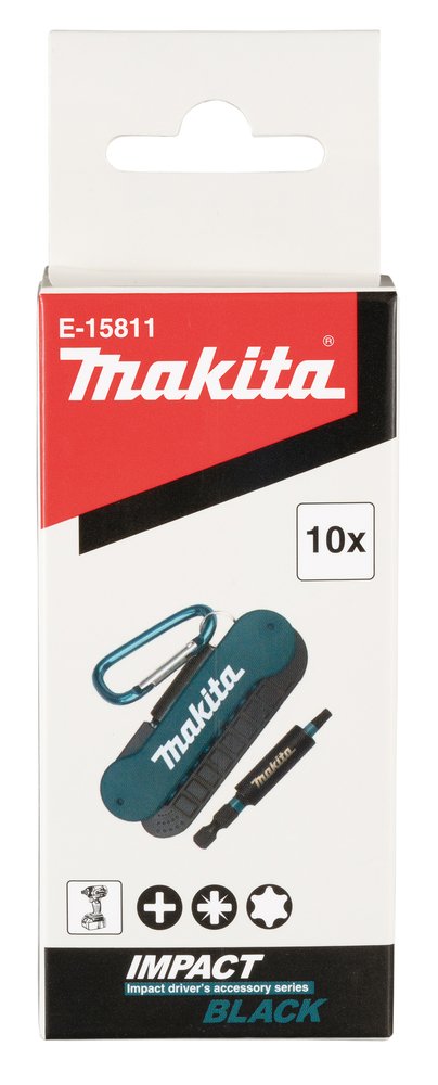 Estuche de Puntas Impact Black, 10 Piezas Makita E-15811 20X2 25X2 perforación fijación - Imagen 3