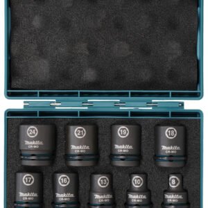 Estuche de Llaves de Vaso Impact Black, 1/2", 9 Piezas Makita E-16564 24 Mm perforación fijación
