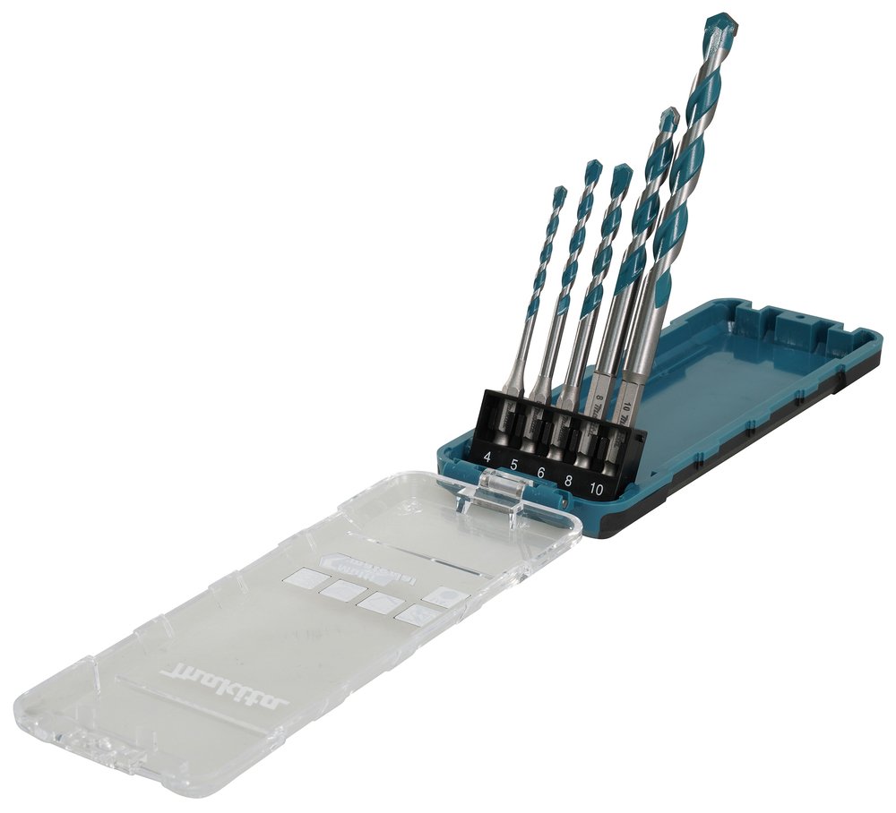 Set de Brocas Multimaterial T C T 5 Pcs, Makita E-16732 4X90 5X100 Azul perforación fijación aluminio - Imagen 2