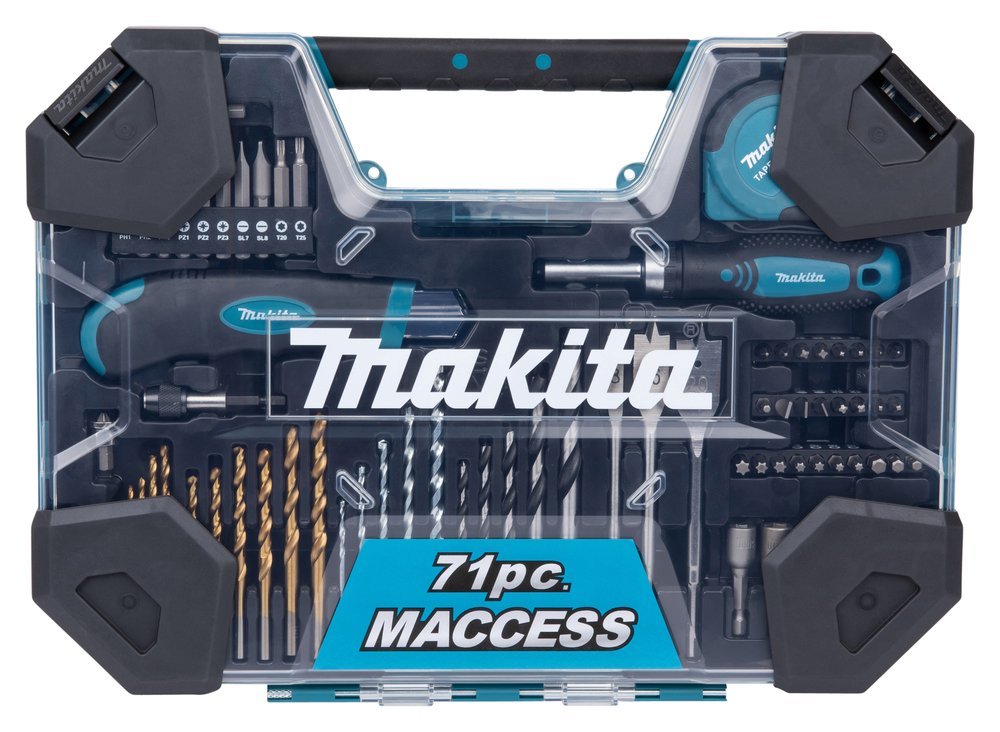 Maletín de Brocas y Puntas para Taladro Maccess, 71 Uds Makita E-22589 7 Mm 10 Mm perforación fijación
