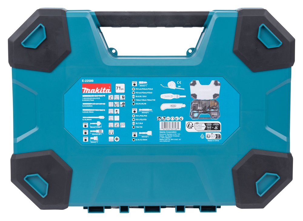 Maletín de Brocas y Puntas para Taladro Maccess, 71 Uds Makita E-22589 7 Mm 10 Mm perforación fijación - Imagen 3