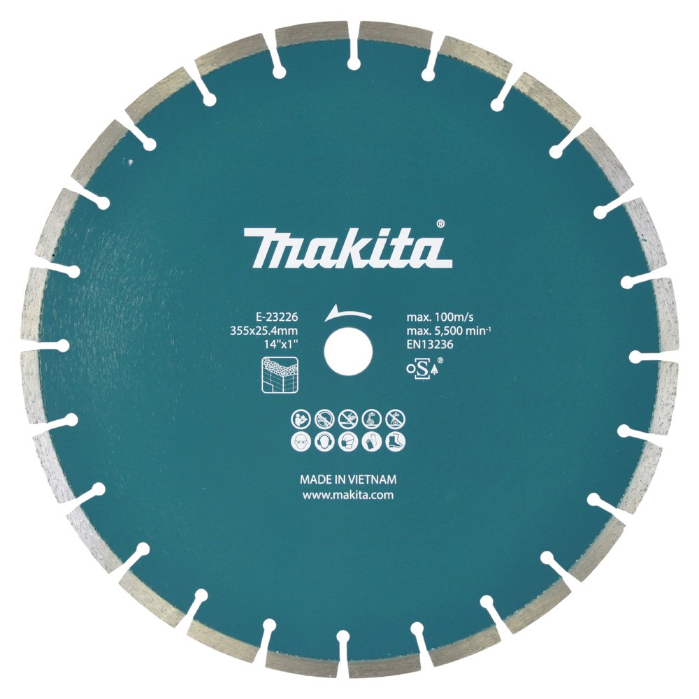 Disco de Diamante 25,4 X 355 Mm Makita E-23226 4X355 Mm altura máx. 8 m