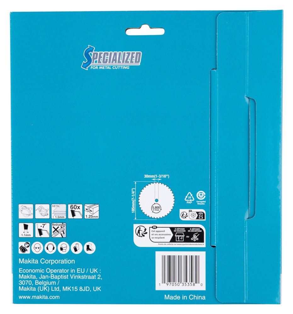 E-23357 Disco de sierra circular, Specialized T.C.T, 185 mm, 1,25 mm, 60D - Imagen 4