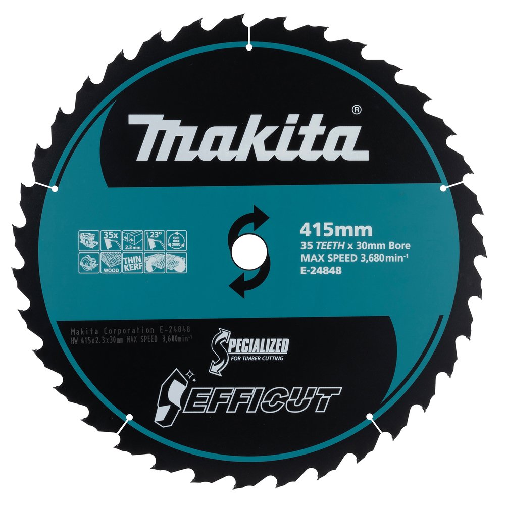 Disco de Sierra Circular, Efficut T C T, 415 X 25 Mm, 35D Makita E-24848 415X25 Mm corte