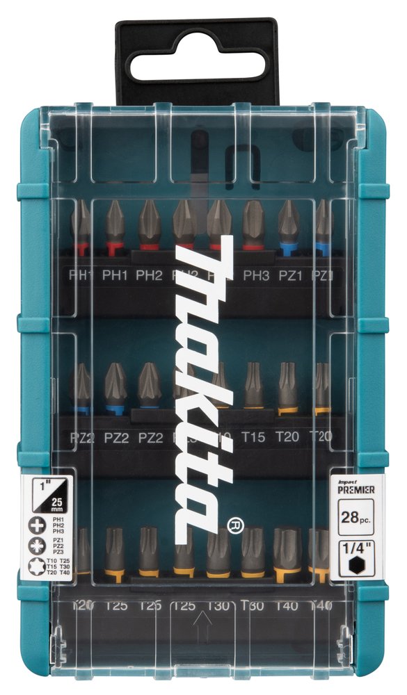 Estuche de Puntas Impact Premier (28 Uds) Makita E-25068 perforación fijación