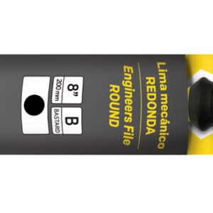 Lima de mecánico redonda fina de 10" con mango bimaterial y colgador