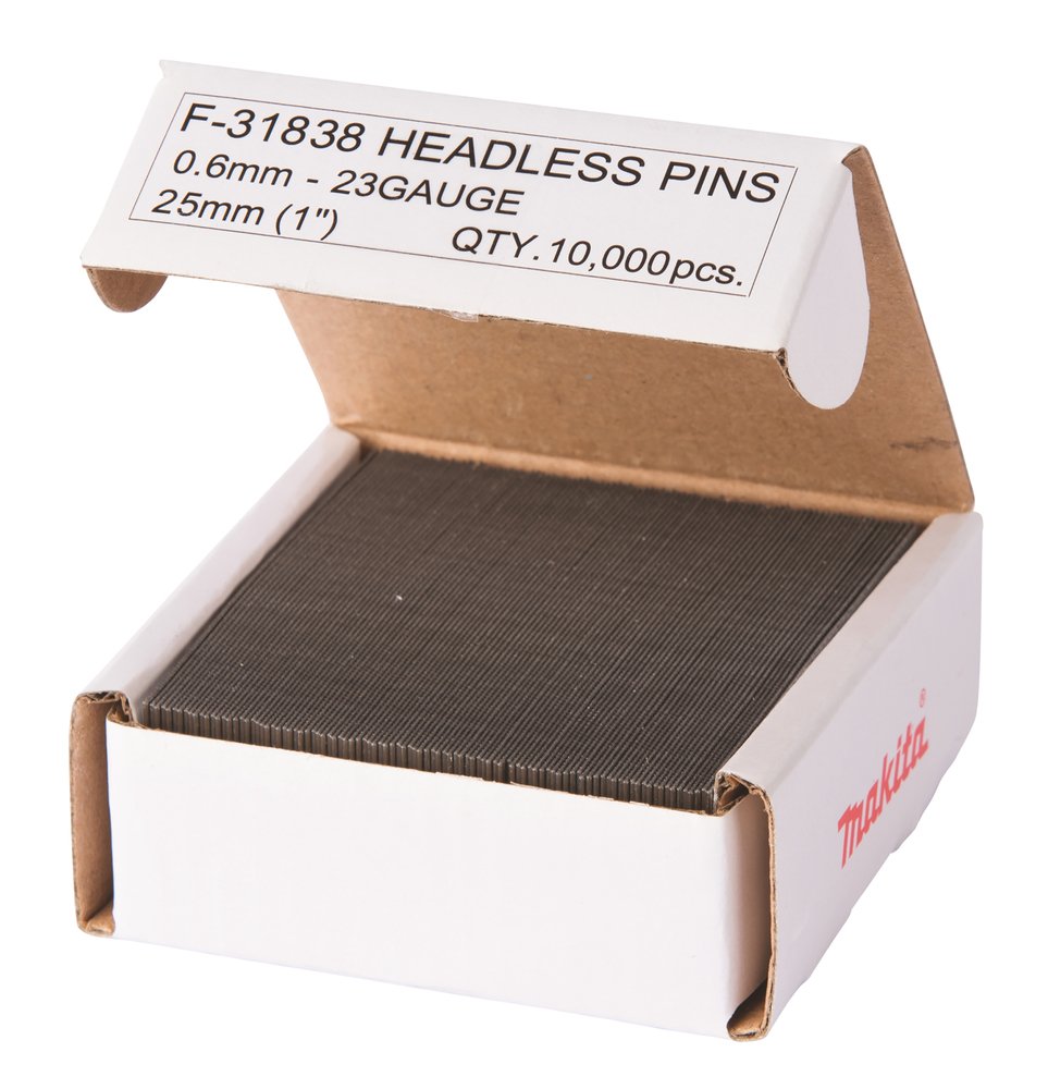 Clavos Pin, 0,6 X 25 Mm, 23 Ga, 10 000 Piezas Makita F-31838 6X25 Mm Galvanizado perforación fijación acero galvanizado - Imagen 2