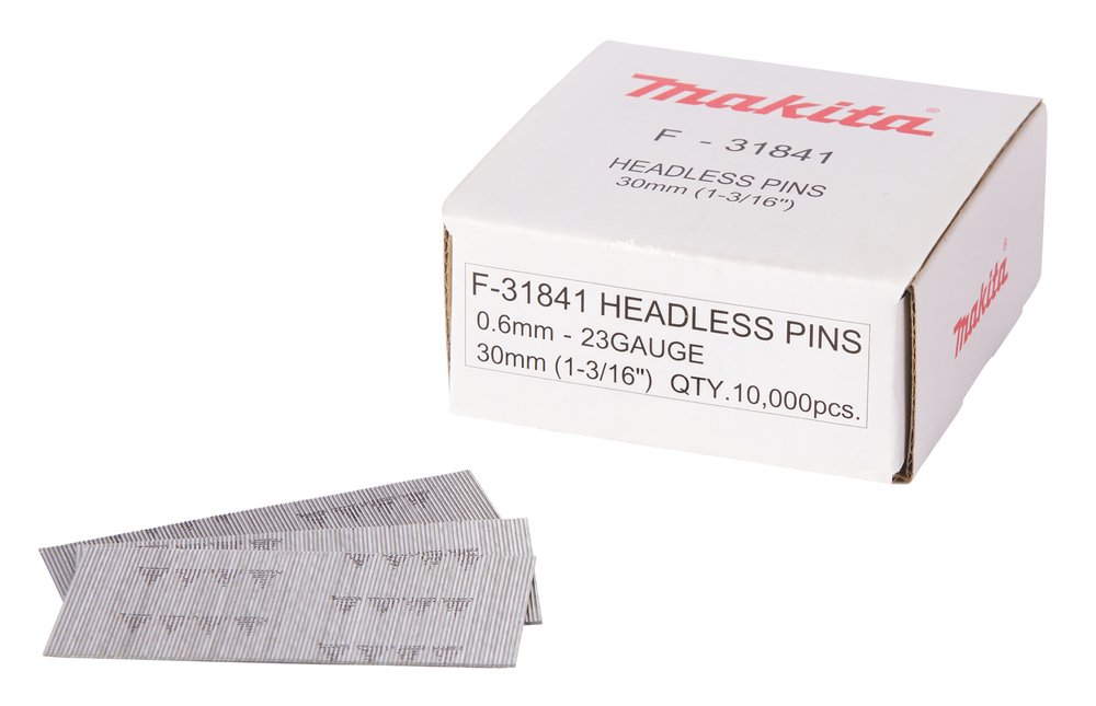 Clavos Pin, 0,6 X 30 Mm, 23 Ga, 10 000 Piezas Makita F-31841 6X30 Mm Galvanizado perforación fijación acero galvanizado
