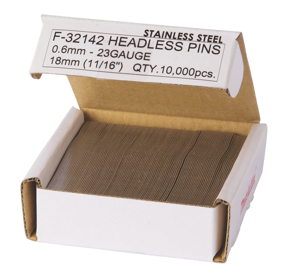 Clavos Pin Inox, 0,6 X 18 Mm, 23 Ga, 10 000 Piezas Makita F-32142 6X18 Mm perforación fijación - Imagen 2