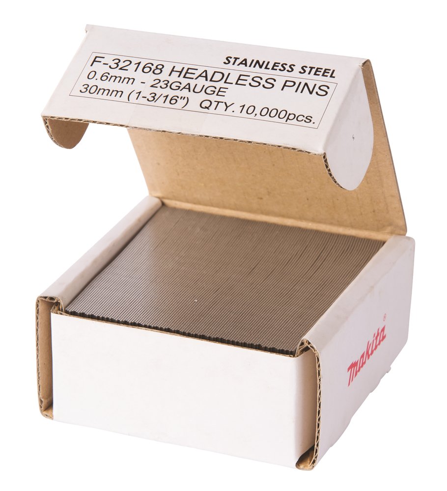 Clavos Pin Inox, 0,6 X 30 Mm, 23 Ga, 10 000 Piezas Makita F-32168 6X30 Mm perforación fijación - Imagen 2