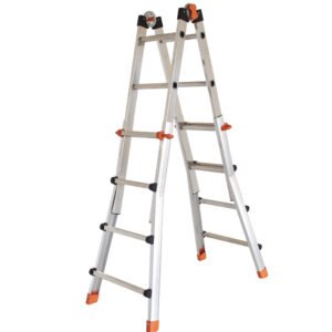 Escalera telescópica multiposición de aluminio PEPPina de 125 kg (5+5 peldaños)