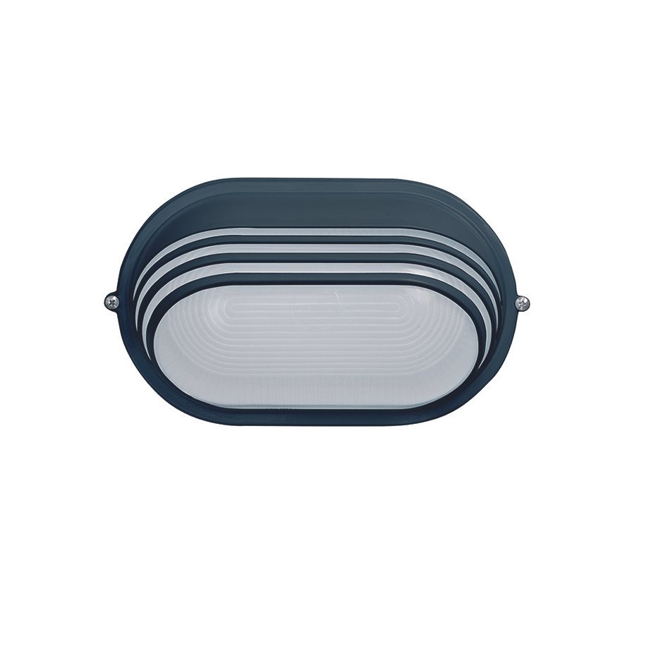 APLIQUE OVAL, 60W. LUX. IP54.  NEGRO UPPSALA