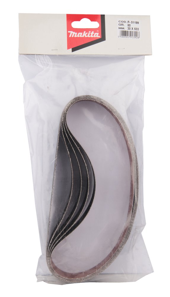 Lija de Banda 30 X 533 Mm, 80G, 5 Piezas Makita P-01199 abrasivo pulido - Imagen 2