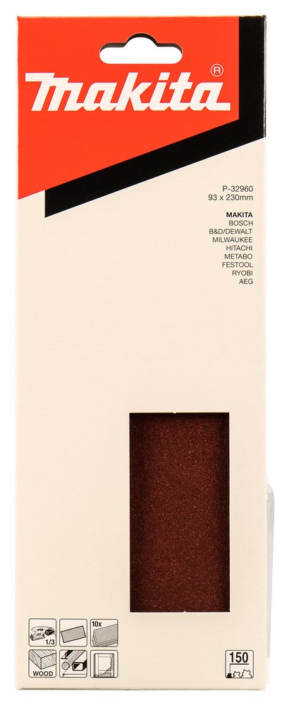 Lijas de Velcro 93 X 230 Mm, 150G Makita P-32960 abrasivo pulido - Imagen 2
