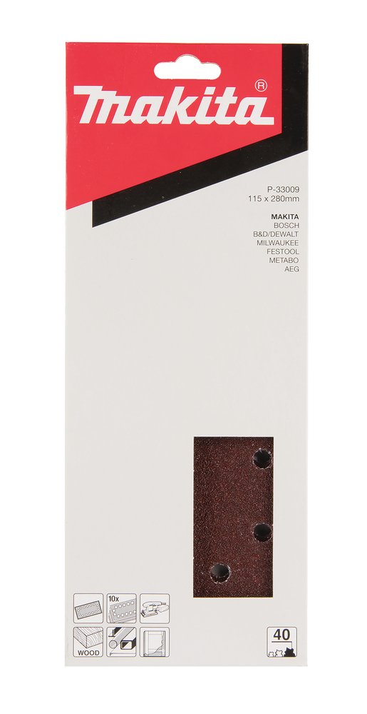 Lijas de Velcro 115 X 280 Mm, 40G Makita P-33009 abrasivo pulido - Imagen 2