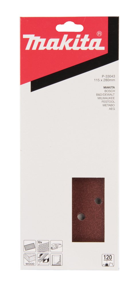 Lijas de Velcro 115 X 280 Mm, 120G Makita P-33043 abrasivo pulido - Imagen 2