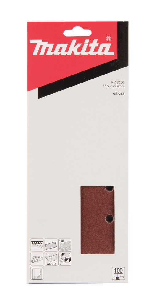 Lijas de Velcro 115 X 229 Mm, 100G, 10 Piezas Makita P-33205 abrasivo pulido - Imagen 3