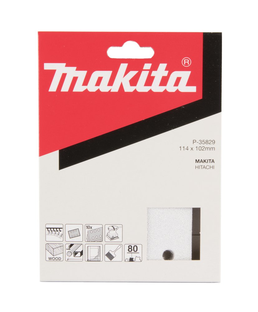 Lijas de Velcro 114 X 102 Mm, 80G Makita P-35829 abrasivo pulido - Imagen 3