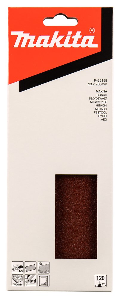 Lijas de Velcro 93 X 230 Mm, 120G Makita P-36158 abrasivo pulido - Imagen 2