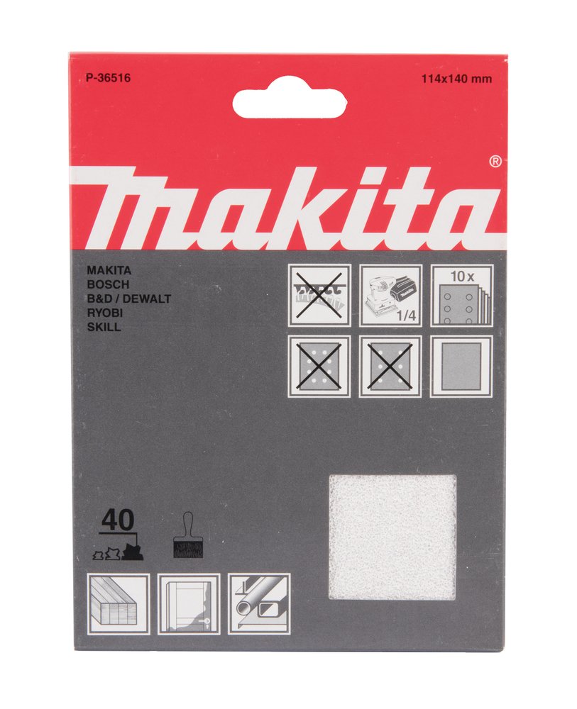 Lijas de Velcro 114 X 140 Mm, 40G Makita P-36516 abrasivo pulido - Imagen 2