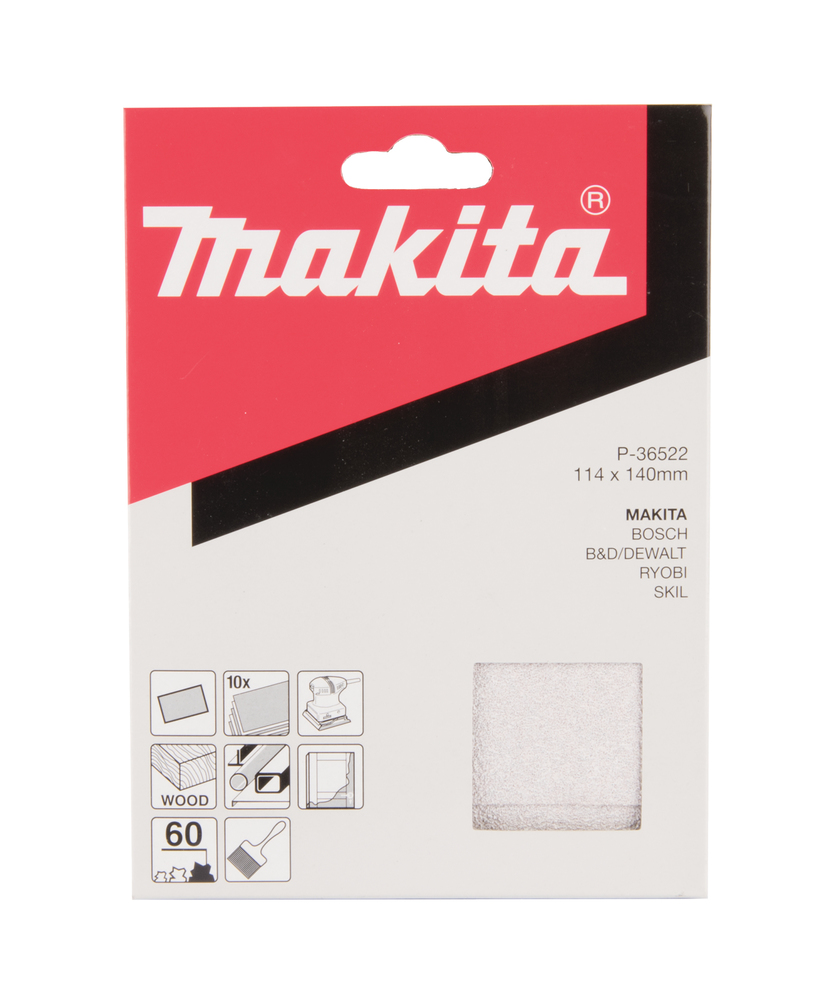 Lijas de Velcro 114 X 140 Mm, 60G Makita P-36522 abrasivo pulido - Imagen 2