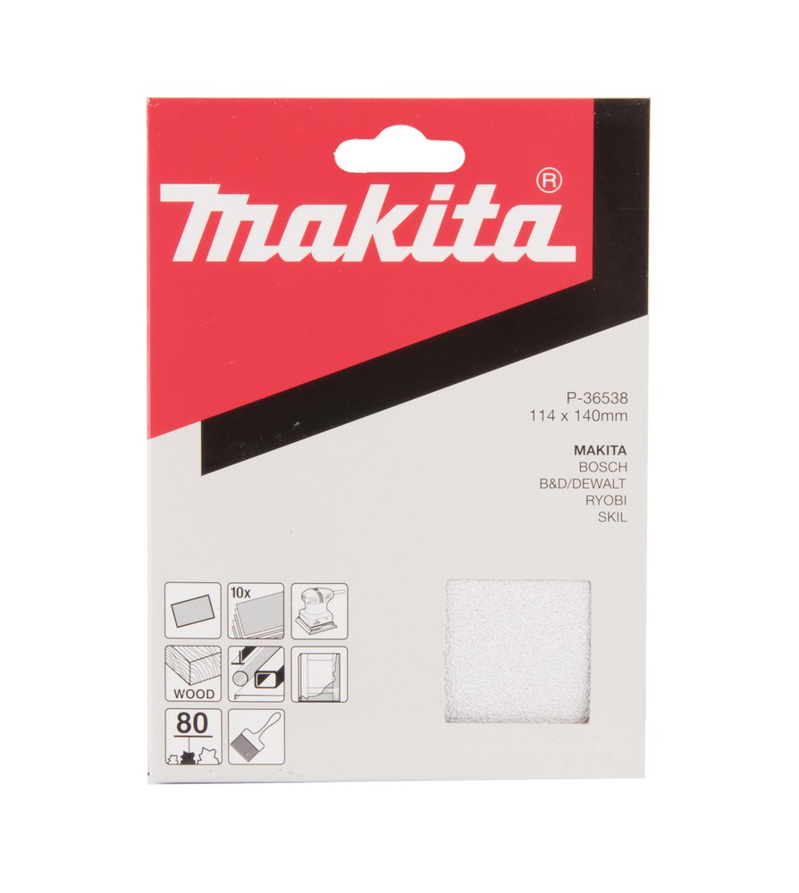 Lijas de Velcro 114 X 140 Mm, 80G Makita P-36538 Inox abrasivo pulido acero inoxidable - Imagen 2