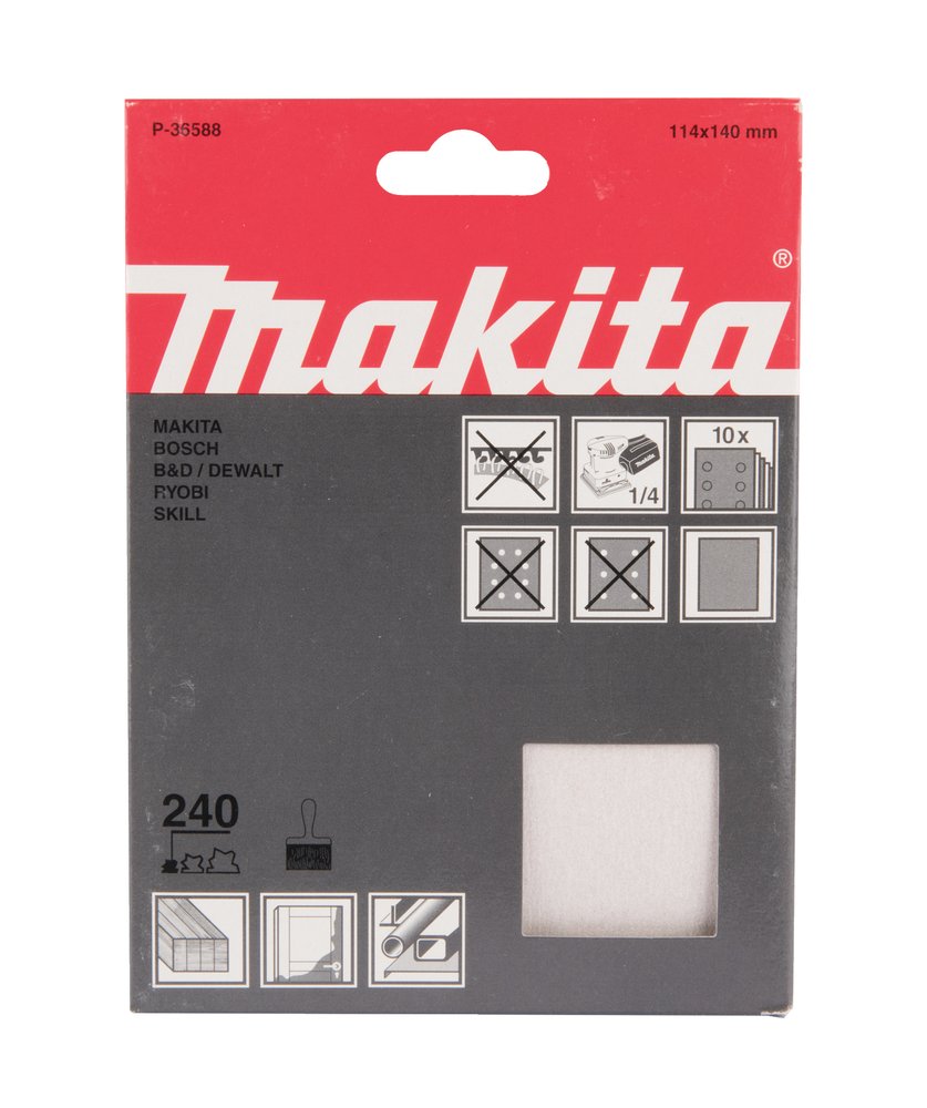 Lijas de Velcro 114 X 140 Mm, 240G Makita P-36588 abrasivo pulido - Imagen 2