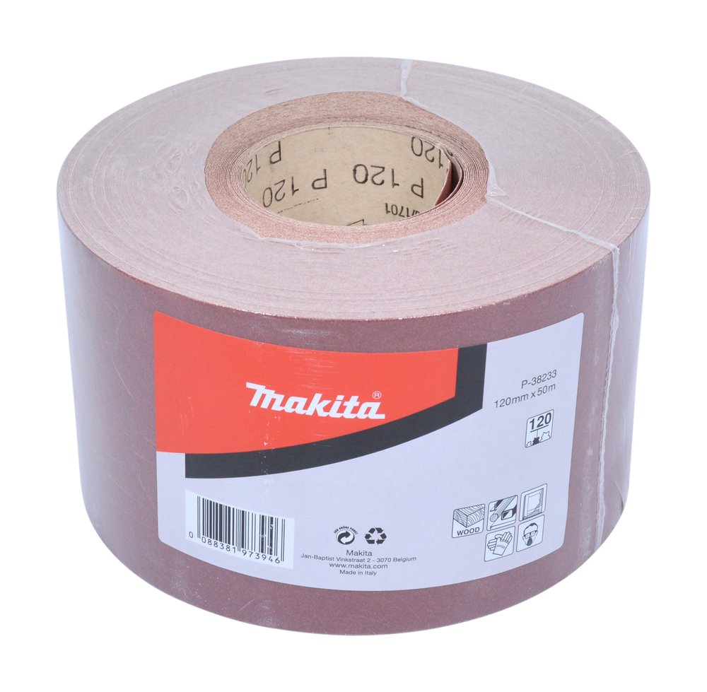 Rollo de Lija, 120 Mm X 50 M, 120G Makita P-38233 abrasivo pulido