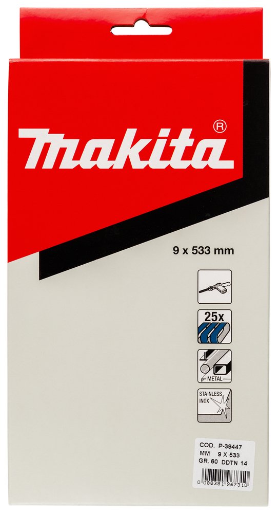 Banda de Lijado 9X533 K60 Makita P-39447 abrasivo pulido - Imagen 2
