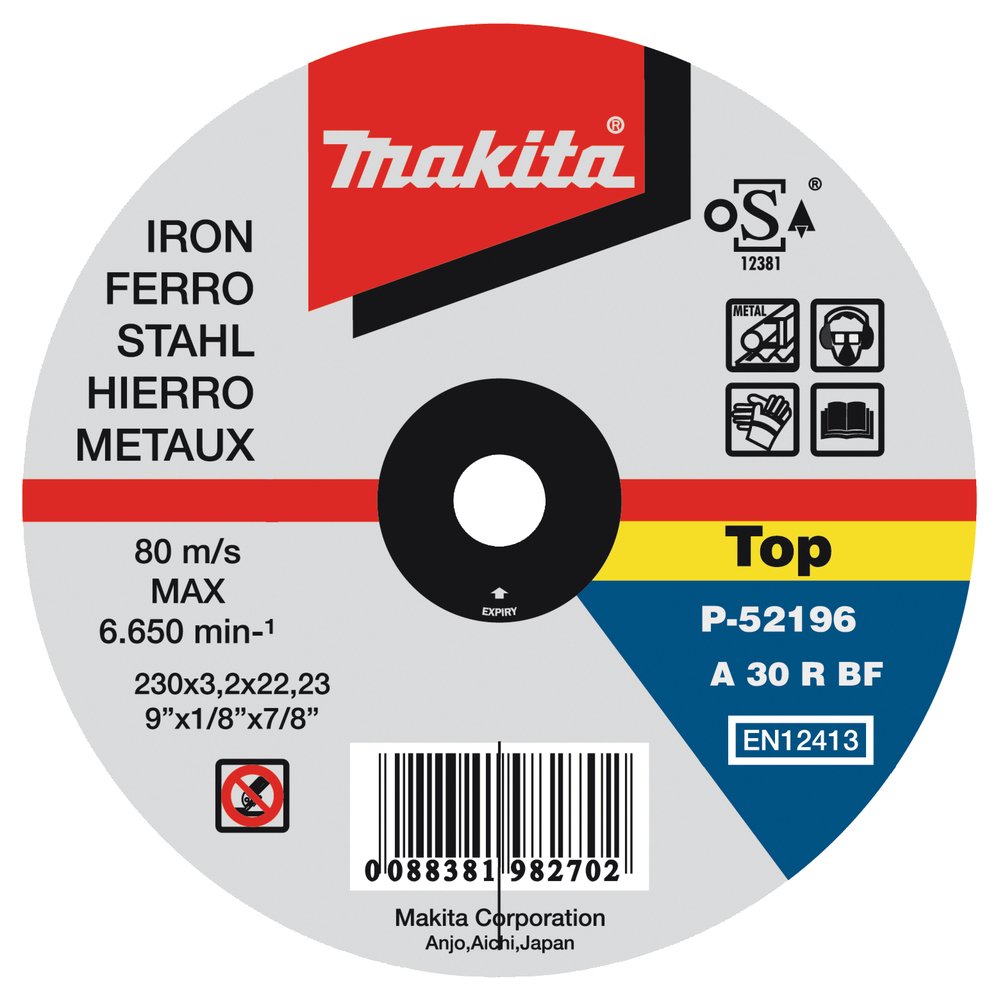 Disco de Corte 230 Mm Makita P-52233 230X2X22 trabajo metal